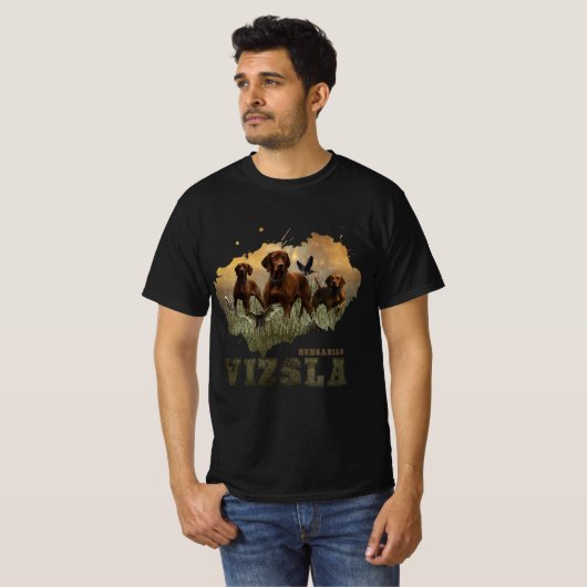 Hongaarse Vizsla Art T-shirt (Voorkant volledig)