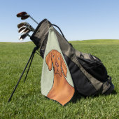 Hongaarse Vizsla Cartoon Pointer Hondenkop Groen Golfhanddoek (Groen)