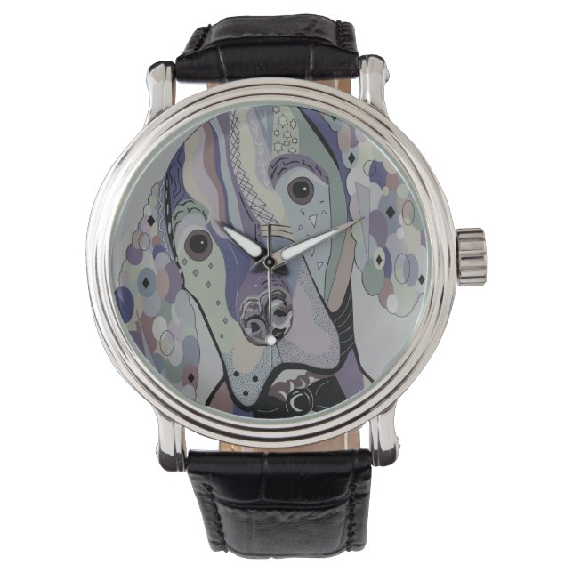 Hongaarse Vizsla Denim Colors Horloge (Voorkant)