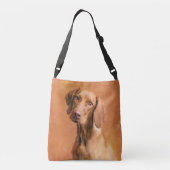 Hongaarse Vizsla Dog Art Painting Crossbody Tas (Achterkant)