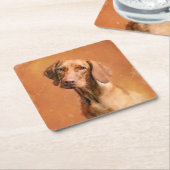 Hongaarse Vizsla Dog Art Painting Kartonnen Onderzetters (Schuin)