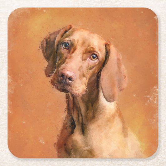 Hongaarse Vizsla Dog Art Painting Kartonnen Onderzetters (Voorkant)