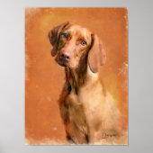Hongaarse Vizsla Dog Art Painting Poster (Voorkant)