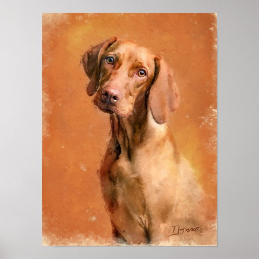 Hongaarse Vizsla Dog Art Painting Poster (Voorkant)