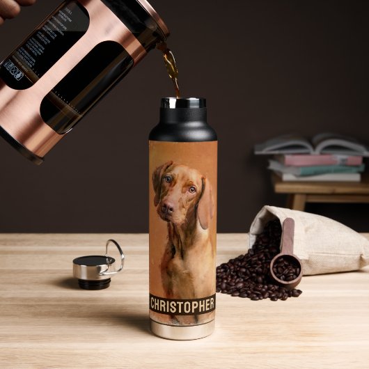 Hongaarse Vizsla Dog Art Painting Waterfles (Koffie)