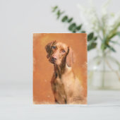 Hongaarse Vizsla Dog Kunst schilderen Feestdagenkaart (Staand voorkant)