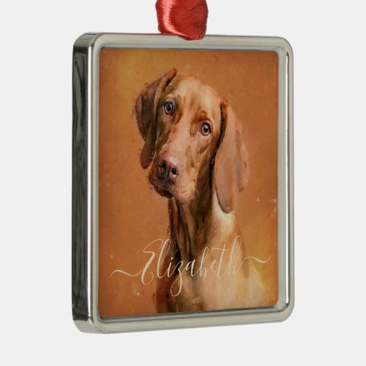 Hongaarse Vizsla Dog Metalen Ornament (Rechts)