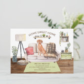 Hongaarse Vizsla Dog Moving Announge Kaart (Staand voorkant)