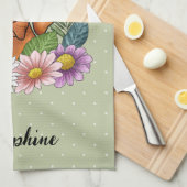 Hongaarse Vizsla en kleurrijke zomerbloemen groen Theedoek (Quarter Fold)