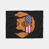 Hongaarse Vizsla Hond 4 juli Fleece Deken (Voorkant (Horizontaal))