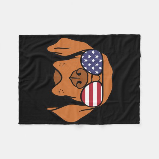 Hongaarse Vizsla Hond 4 juli Fleece Deken (Voorkant (Horizontaal))