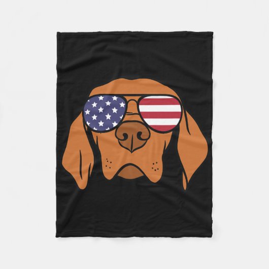 Hongaarse Vizsla Hond 4 juli Fleece Deken (Voorkant)
