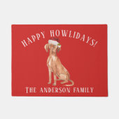 Hongaarse Vizsla Hond Kerstmis Deurmat (Voorkant)