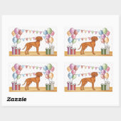 Hongaarse Vizsla Hond met Pastel kleuren Verjaarda Rechthoekige Sticker (Vel)