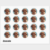 Hongaarse Vizsla-hond Ronde Sticker (Vel)