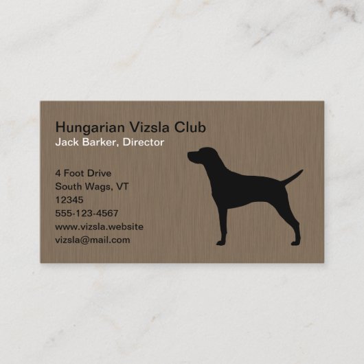 Hongaarse Vizsla-hond Silhouet Visitekaartje (Voorkant)