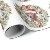 Hongaarse Vizsla kerstkrans Cadeaupapier (Rol Hoek)