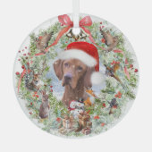 Hongaarse Vizsla kerstkrans Glas Ornament (Voorkant)