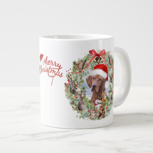 Hongaarse Vizsla kerstkrans Grote Koffiekop (Voorkant rechts)