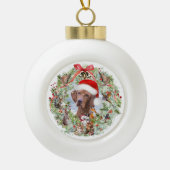 Hongaarse Vizsla kerstkrans Keramische Bal Ornament (Voorkant)