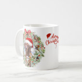 Hongaarse Vizsla kerstkrans Koffiemok (Voorkant links)