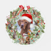 Hongaarse Vizsla kerstkrans Metalen Ornament (Achterkant)