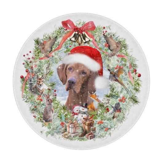Hongaarse Vizsla kerstkrans Snijplank (Voorkant)