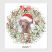 Hongaarse Vizsla kerstkrans Sticker (Vel)