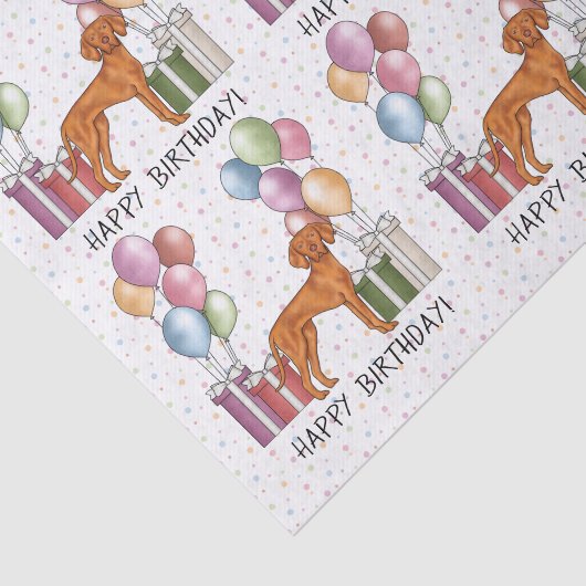 Hongaarse Vizsla Kleurrijke Pastel Gelukkige Verja Tissuepapier (Detail)