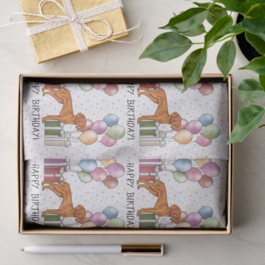 Hongaarse Vizsla Kleurrijke Pastel Gelukkige Verja Tissuepapier (Geschenk)