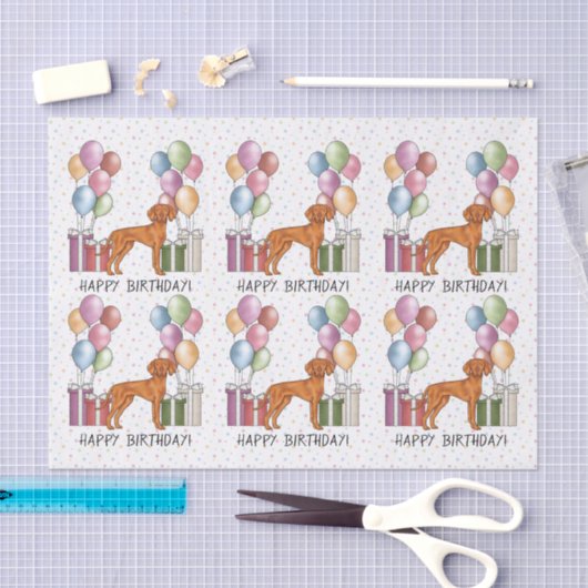 Hongaarse Vizsla Kleurrijke Pastel Gelukkige Verja Tissuepapier (Craft)