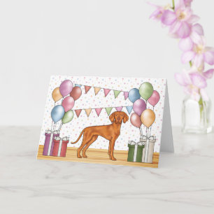 Hongaarse Vizsla Kleurrijke Pastel Verjaardag Kaart