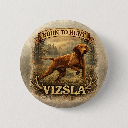 Hongaarse Vizsla Kunst    Ronde Button 5,7 Cm (Voorkant)