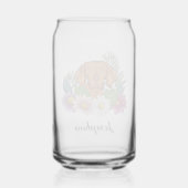 Hongaarse Vizsla met kleurrijke bloemen en naam Blikvorm Glas (Achterkant)