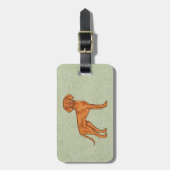 Hongaarse Vizsla Pointer Cartoon Hond Tekening Gro Bagagelabel (Voorkant verticaal)