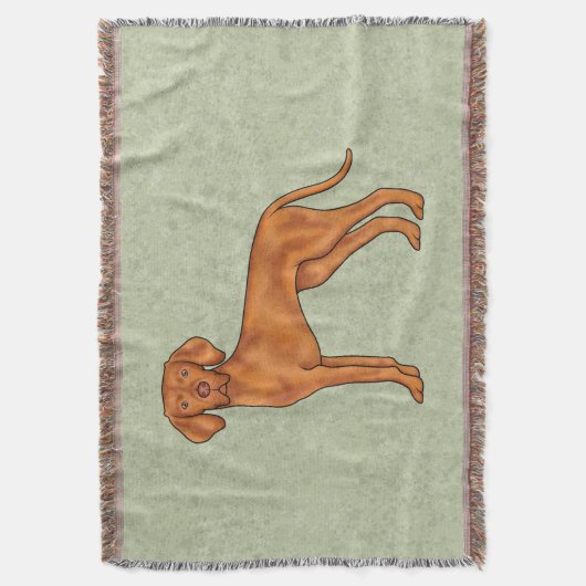 Hongaarse Vizsla Pointer Cartoon Hond Tekening Gro Deken (Voorkant Verticaal)