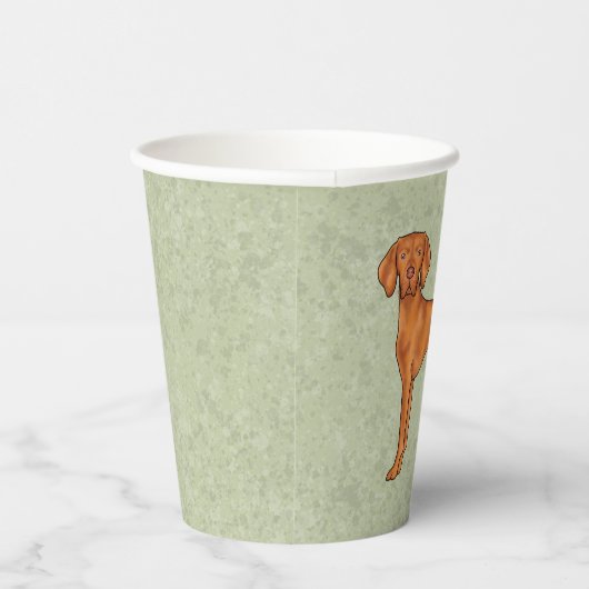 Hongaarse Vizsla Pointer Cartoon Hond Tekening Gro Papieren Bekers (Rechts)