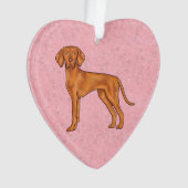 Hongaarse Vizsla Pointer Hond Mooie Cartoon Hond R Ornament (voorkant)