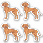 Hongaarse Vizsla Pointer Honden Cartoon Illustrati Sticker (Voorkant)