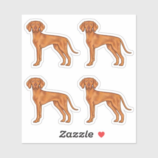 Hongaarse Vizsla Pointer Honden Cartoon Illustrati Sticker (Vel)