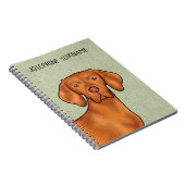 Hongaarse Vizsla Pointer Hondenhoofd Met Naam Groe Notitieboek (Rechterzijde)