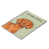 Hongaarse Vizsla Pointer Hondenhoofd Met Naam Groe Notitieboek (Linkerzijde)