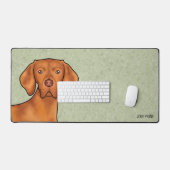 Hongaarse Vizsla Pointer Hondenkop met naam Groen Bureaumat (Keyboard & Muis)