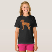 Hongaarse Vizsla Pointer Rood Bruin Cartoon Hond T-shirt (Voorkant volledig)
