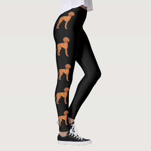Hongaarse Vizsla Pointer Schattige Cartoon Honden Leggings (Rechts)