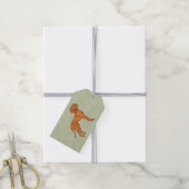 Hongaarse Vizsla Schattige Cartoon Pointer Hond Gr Cadeaulabel (Met Touw)