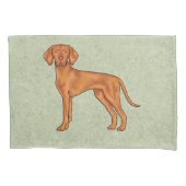 Hongaarse Vizsla Schattige Cartoon Pointer Hond Gr Kussensloop (Voorkant-Links)