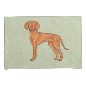 Hongaarse Vizsla Schattige Cartoon Pointer Hond Gr Kussensloop (Voorkant-Rechts)