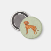 Hongaarse Vizsla Schattige Cartoon Pointer Hond Gr Magneet (Voorkant / Achterkant)