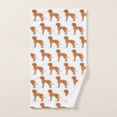 Hongaarse Vizsla Schattige Cartoon Pointer Hondenp Bad Handdoek (Handdoek)